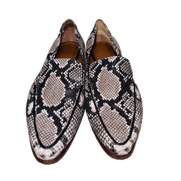Franco Sarto Womens Snakeskin Print Loafers 7.5 City Quiet Luxury Office Wear - Picture 1 of 11